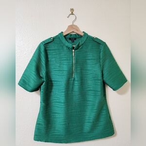 AUW Emerald Green Textured Blouse